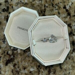 Millenia Open Ring – Trilliant Cut, Rhodium Plated